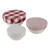 Reusable Round Kitchen Dish Covers - 10.25" - Barn Red and White - Set of 3 - IMAGE 1