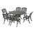 7-Piece Hammered Bronze Finish Aluminum Outdoor Furniture Patio Expandable Dining Set - IMAGE 1