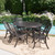 7-Piece Hammered Bronze Finish Aluminum Outdoor Furniture Patio Expandable Dining Set - IMAGE 2