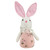 11" Pink Spring Floral Easter Bunny Figure - IMAGE 1