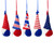 Hearts, Stars and Stripes Patriotic Gnome Ornaments - 6.5" - Set of 5 - IMAGE 3