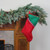 18" Red and Green Felt Christmas Stocking with Striped Trim - IMAGE 2
