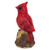 4.5" Red Cardinal Bird on a Tree Stump Christmas Figurine - IMAGE 4