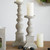 20" Gray and White Traditional Tall Candle Holder - IMAGE 3