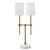 9.75" White and Brown Decorative Minerva Twin Shade Console Lamp - IMAGE 1