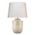 Lagoon Table Lamp in Cream Ceramic with Large Cone Shade in White Linen - IMAGE 1