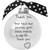 Matte Finish "Thank You" Print Christmas Ball Ornament - 2.75" (70mm) - White and Black - IMAGE 2