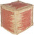 16" Distressed Design Orange and Brown Jute Square Pouf Ottoman - IMAGE 1