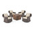 5pc Gray and Brown Outdoor Patio Club Chair with Fire Pit 33.25" - IMAGE 1