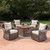 5pc Gray and Brown Outdoor Patio Club Chair with Fire Pit 33.25" - IMAGE 2