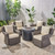 5pc Dark Brown and Beige Outdoor Patio Club Chair Set with Round Fire Pit 33.25" - IMAGE 2
