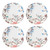 Set of 4 White Decorative Sprig and Vine Plate, 10.75" - IMAGE 1