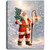 LED Lighted Father Christmas Tabletop Canvas Decoration - 8" - IMAGE 1