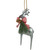 6.25" Silver Metal Reindeer Christmas Ornament with a Red Gingham Bowtie and Pine - IMAGE 5