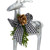 Reindeer with Pine and Gingham Bowtie Christmas Ornament- 6.25" - Silver and Black - IMAGE 4