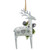 Reindeer with Pine and Gingham Bowtie Christmas Ornament- 6.25" - Silver and Black - IMAGE 5