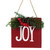 7" Hanging "JOY" Christmas Wall Decor with Pine and Berries - IMAGE 1
