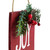 7" Hanging "JOY" Christmas Wall Decor with Pine and Berries