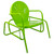 Outdoor Retro Metal Tulip Glider Patio Chair, Lime Green - IMAGE 3