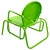 Outdoor Retro Metal Tulip Glider Patio Chair, Lime Green - IMAGE 5