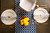 Lattice and Quatrefoil Cotton Table Runner - 72" - Navy Blue and White - IMAGE 5