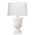 22.25" White Faux Alabaster Carnegie Round Shade Table Lamp - IMAGE 1