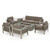 7pc Khaki Brown and Gray Contemporary Outdoor 7 Seater Chat Set with Fire Pit - IMAGE 1