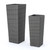 Set of 2 Gray Contemporary Outdoor Patio Flower Pots 31.75" - IMAGE 1