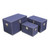 Set of 3 Denim Blue and Silver Studded Storage Trunks 19.75" - IMAGE 5