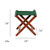 18" Folding Wooden Camping Stool with Forest Green Fabric Seat