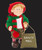 11" Zim's The Elves Themselves Orin the Mailman with Bag  of "Santa Mail" Collectible Christmas Figure - IMAGE 2