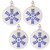 4ct Blue and White Leafy Flake Shatterproof Christmas Ball Ornament 3" (80mm) - IMAGE 1