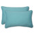 Set of 2 Teal Blue Solid UV Resistant Patio Rectangular Throw Pillows 18.5" - IMAGE 1