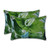Set of 2 Green and White Outdoor Patio Over Sized Rectangular Throw Pillow 24.5" - IMAGE 1