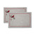 Embroidered Cardinal Christmas Placemats - 18" - Gray and Red - Set of 2 - IMAGE 1