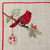 Embroidered Cardinal Christmas Placemats - 18" - Gray and Red - Set of 2 - IMAGE 2