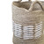 19" Gray, White, and Beige Seagrass and Raffia Basket Handcrafted with Genuine Human Touch - IMAGE 2