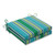 Set of 2 Striped Outdoor Patio Seat Cushions with Ties - 20" - Blue and Green - IMAGE 1