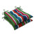 Set of 2 Blue and Green Striped Patio Tufted Wrought Iron Seat Cushions 19" - IMAGE 1