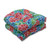 Set of 2 Floral Outdoor Patio Tufted Seat Cushions - 19" - Green and Pink - IMAGE 1