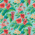 Hibiscus Tropical Outdoor Seat Cushion - 18.5" - Aqua and Red - Set of 2 - IMAGE 2