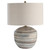 Striped Motif Table Lamp with Beige Drum Shade - 22" - Multicolored - IMAGE 1