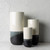 Set of 3 Charcoal Black and Cream White Decorative Vases 14" - IMAGE 2