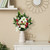 Dahlia, Lily and Rose Artificial Mixed Flower Bouquet - 26" - White and Red - IMAGE 1