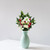Dahlia, Lily and Rose Artificial Mixed Flower Bouquet - 26" - White and Red - IMAGE 3
