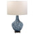 Swirled Glass Base Table Lamp with White Drum Shade - 25" - Blue and White - IMAGE 1