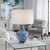 Swirled Glass Base Table Lamp with White Drum Shade - 25" - Blue and White - IMAGE 2