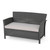 51" Gray and Silver Contemporary Outdoor Patio Loveseat - IMAGE 1