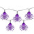 10-Count Pre-Lit LED Purple Spider Halloween Lights, 6ft Black Wire - IMAGE 1