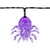 LED Lighted Spider Halloween Lights - Purple - 8" Spacing - Black Wire - 10ct